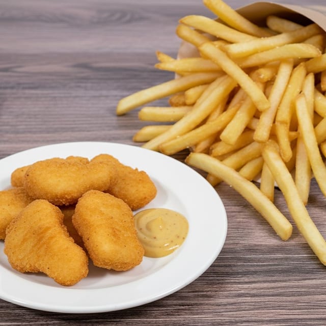 6 Pcs Nuggets with Fries.