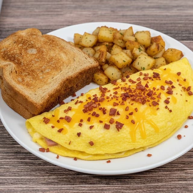 Bacon N Cheese Omelette Platter.