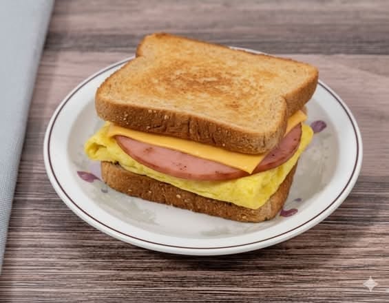 Ham Egg & Cheese Sandwich.
