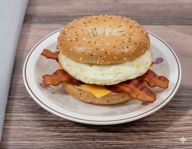 Turkey Bacon Egg & Cheese Sandwich.